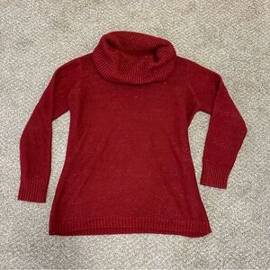 Canyon River Blues Womens XL Cowl Neck Sweater Red Sparkly EUC